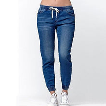 Load image into Gallery viewer, Ladies' Lace-up Washed Feet Lantern Jeans, Trousers, Shorts.