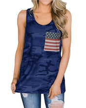 Load image into Gallery viewer, Camouflage stitching American flag pocket sleeveless Vest