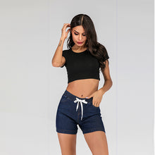 Load image into Gallery viewer, Ladies' Lace-up Washed Feet Lantern Jeans, Trousers, Shorts.