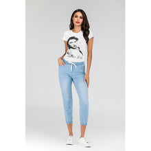 Load image into Gallery viewer, Ladies' Lace-up Washed Feet Lantern Jeans, Trousers, Shorts.