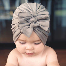 Load image into Gallery viewer, Soft knitted fabric pleated bow Baby Hat