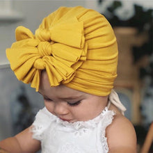 Load image into Gallery viewer, Soft knitted fabric pleated bow Baby Hat