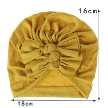 Load image into Gallery viewer, Soft knitted fabric pleated bow Baby Hat