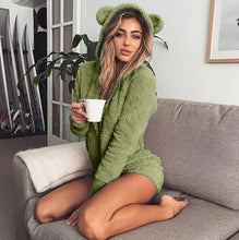 Load image into Gallery viewer, Solid color long sleeve hooded cute women's Jumpsuit