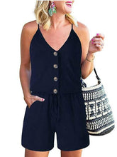 Load image into Gallery viewer, Fashion striped round neck vest lace casual women's jumpsuit
