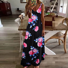 Load image into Gallery viewer, Slim long flower suspender Dress