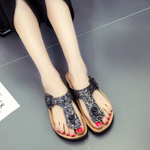 Load image into Gallery viewer, Women's colorful rhinestone flip-flops, Fashion Sandals