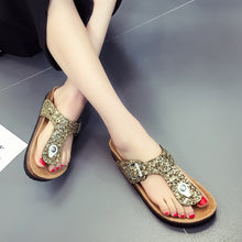 Load image into Gallery viewer, Women's colorful rhinestone flip-flops, Fashion Sandals