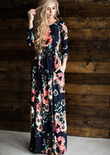 Load image into Gallery viewer, New long sleeve printed big hem Dress