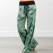 Load image into Gallery viewer, Lace-up casual Trousers, loose lace-up camouflage printed Pants