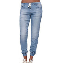 Load image into Gallery viewer, Ladies' Lace-up Washed Feet Lantern Jeans, Trousers, Shorts.