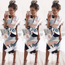 Load image into Gallery viewer, Sexy V-neck square print Dress