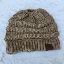 Load image into Gallery viewer, Ponytail ladies knitted wool Hat