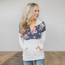 Load image into Gallery viewer, Fashion print zipper pocket long sleeve women's Top