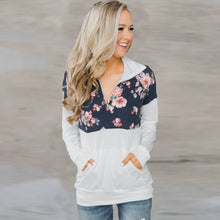 Load image into Gallery viewer, Fashion print zipper pocket long sleeve women's Top