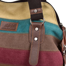 Load image into Gallery viewer, Diagonal cross color stripe stitching Women Handbag