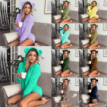 Load image into Gallery viewer, Solid color long sleeve hooded cute women's Jumpsuit