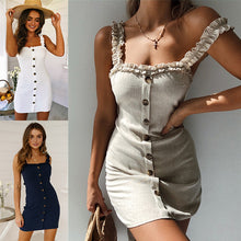 Load image into Gallery viewer, Hot Sale Fashion Strap Halter Lace Up Button Knotted Dress

