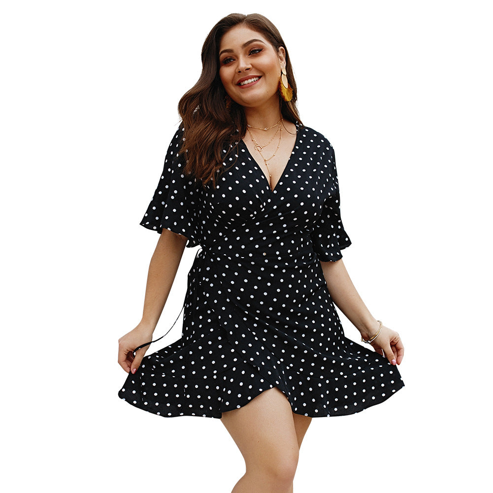 Plus size polka dot sexy Dress