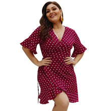 Load image into Gallery viewer, Plus size polka dot sexy Dress
