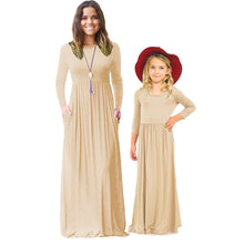 Load image into Gallery viewer, Solid color parent-child long-sleeved Dress
