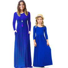 Load image into Gallery viewer, Solid color parent-child long-sleeved Dress
