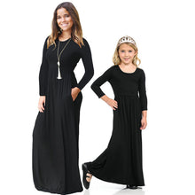 Load image into Gallery viewer, Solid color parent-child long-sleeved Dress
