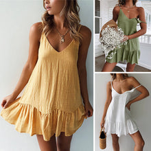 Load image into Gallery viewer, Summer fashion sexy suspenders V-neck halter Dress
