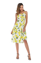Load image into Gallery viewer, Sling print big swing Dress

