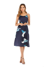 Load image into Gallery viewer, Sling print big swing Dress
