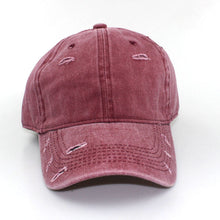 Load image into Gallery viewer, Washed broken hole Baseball Cap,
