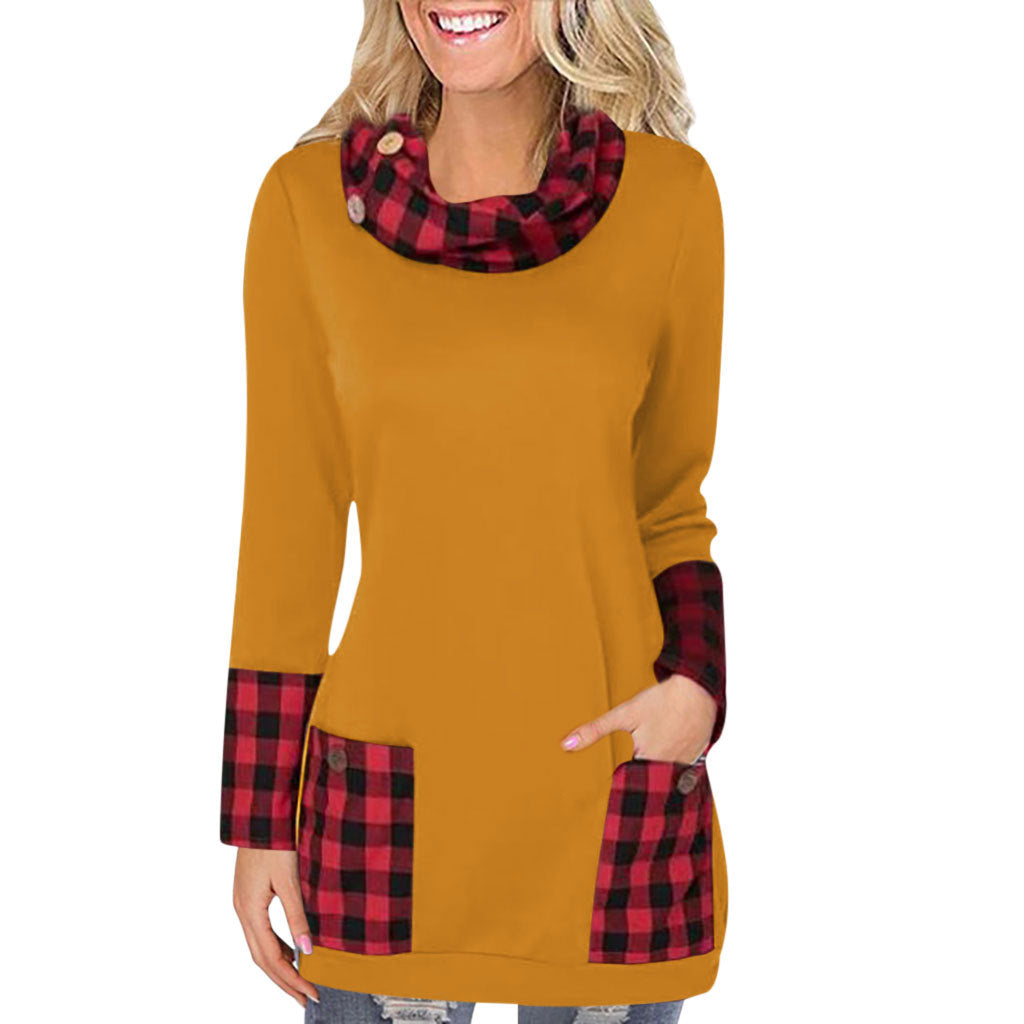 Long-sleeved stitching Sweater, Dress