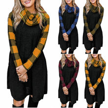 Load image into Gallery viewer, Printed stitching long sleeve Dress
