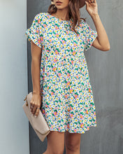 Load image into Gallery viewer, Fashion printed leopard print round neck short sleeve loose slim Dress
