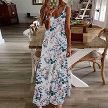 Load image into Gallery viewer, Slim long flower suspender Dress
