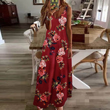 Load image into Gallery viewer, Slim long flower suspender Dress
