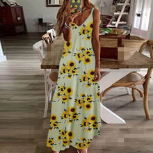 Load image into Gallery viewer, Slim long flower suspender Dress
