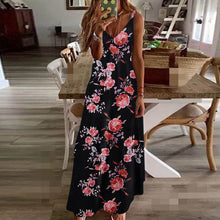 Load image into Gallery viewer, Slim long flower suspender Dress
