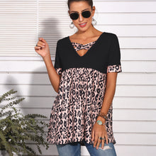 Load image into Gallery viewer, New spring and summer leopard print short sleeve Dress, T-shirt
