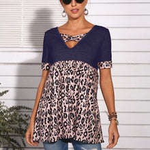Load image into Gallery viewer, New spring and summer leopard print short sleeve Dress, T-shirt

