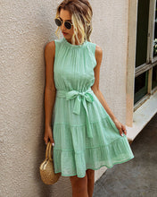 Load image into Gallery viewer, Fashionable solid color sleeveless lace up Dress
