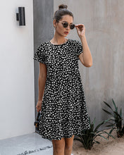 Load image into Gallery viewer, Fashion printed leopard print round neck short sleeve loose slim Dress
