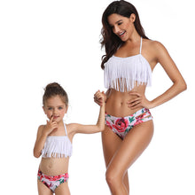 Load image into Gallery viewer, Tassel split bikini parent-child swimsuit
